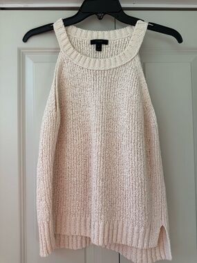 J. Crew Ivory Off-Shoulder Knit Sweater